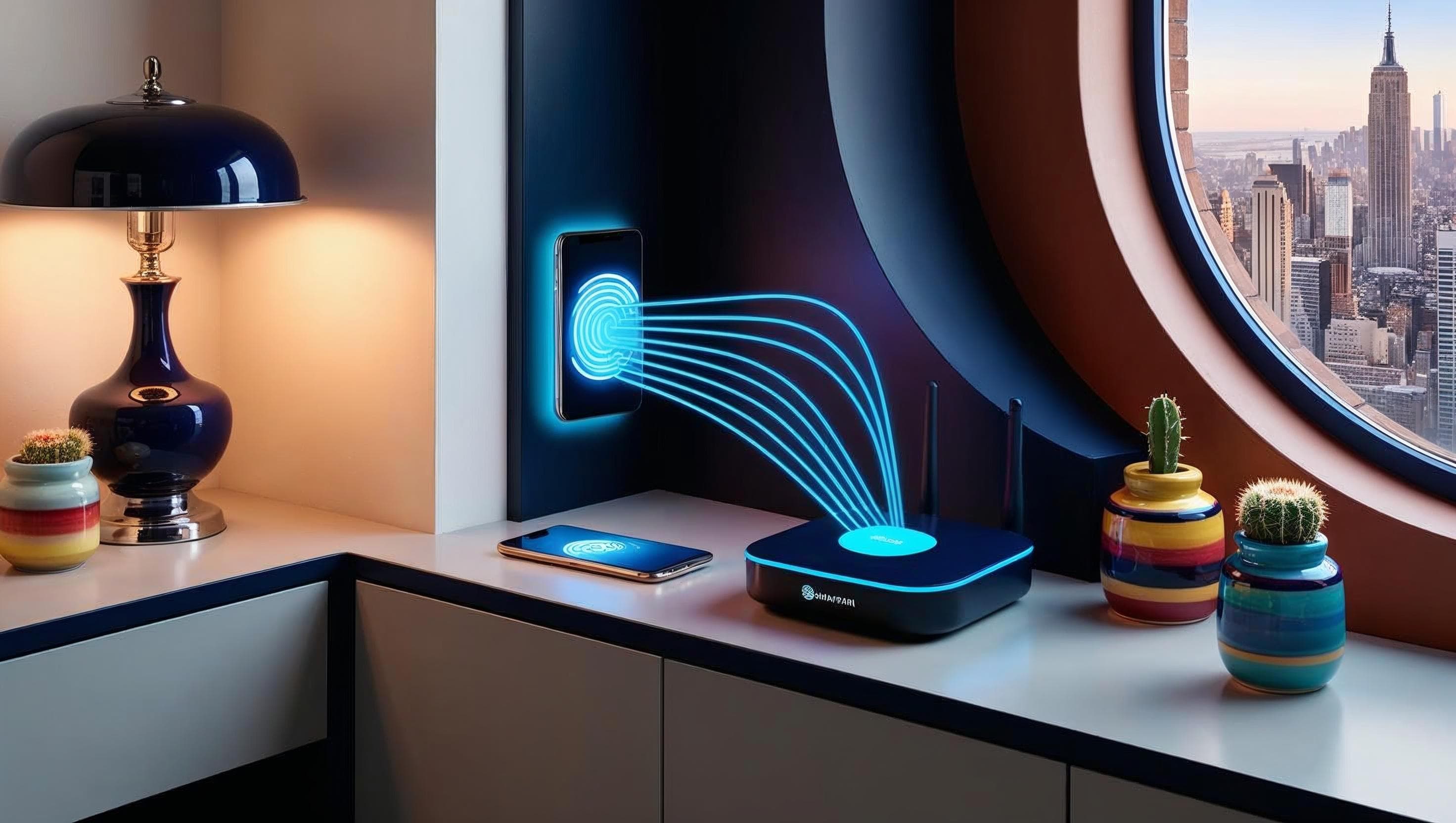 Family enjoying mobile service and internet bundle at home